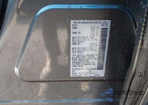 2024 Nissan Pathfinder Rock Creek 4Wd из США, поврежденный, VIN 5N1DR3BD8RC291069